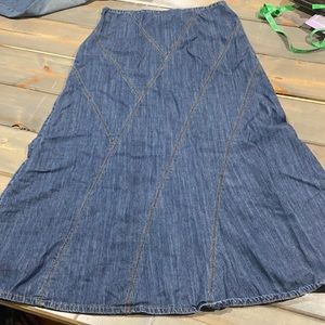 Long denim skirt